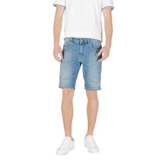 Jeckerson Light Blue Cotton Bermuda Shorts