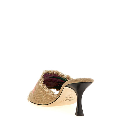 Jimmy Choo Beige Textile Platform Sandals