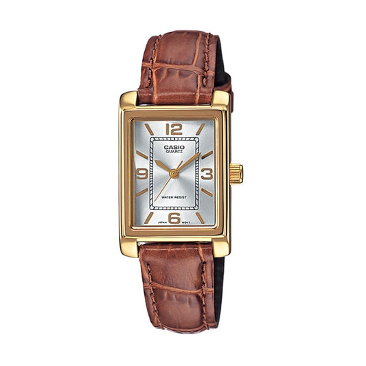 CASIO COLLECTION Mod. TANK, LEATHER - ARGENTEE