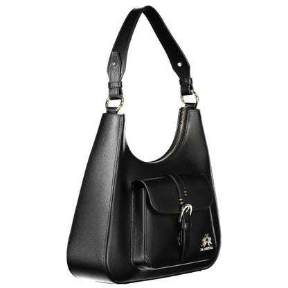 La Martina Black Leather Women's Shoulder Bag