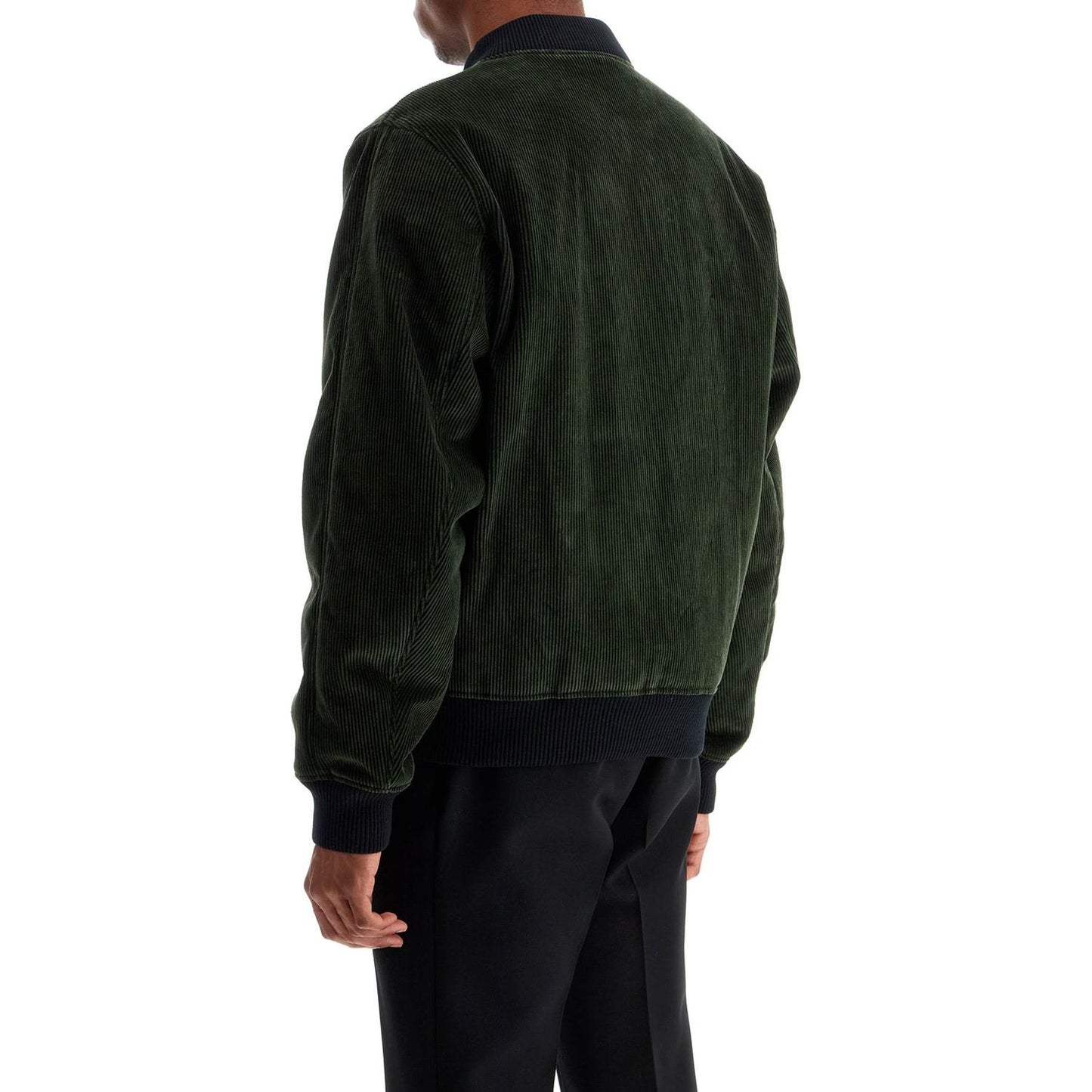 Maison Kitsune ranger green polyester bomber with embroidered logo Jackets Maison Kitsune