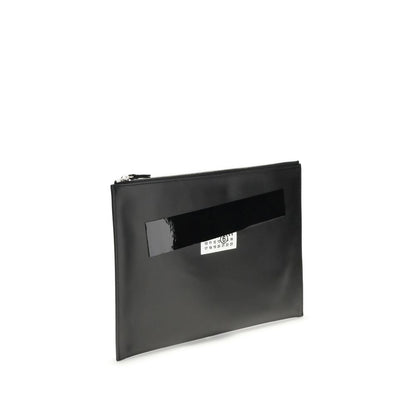 MM6 Black Calf Leather Bos Taurus Clutch Bag MM6