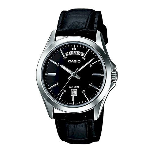 CASIO COLLECTION Mod. DAY DATE LEATHER - BLACK-0