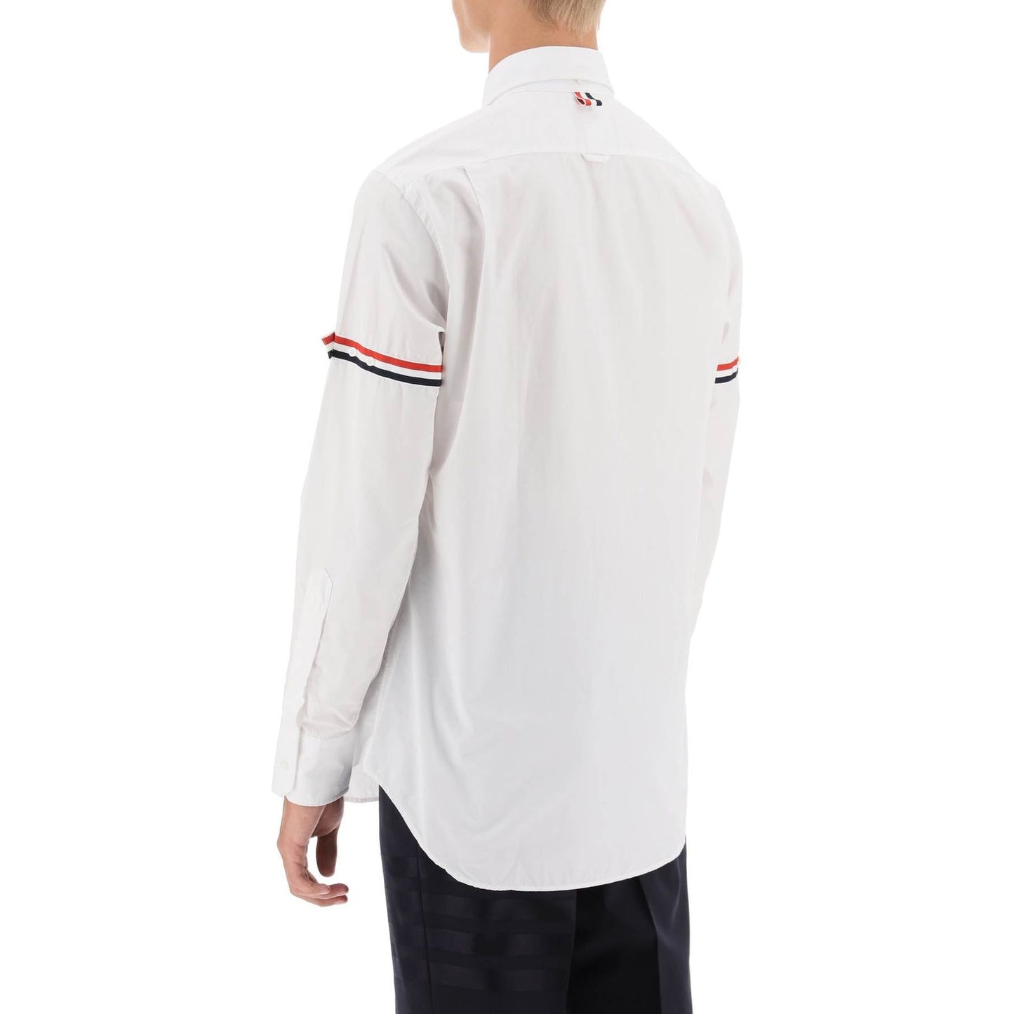 Thom Browne oxford button-down shirt with rwb armbands Shirts Thom Browne