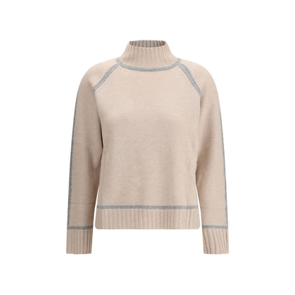 Max Mara Beige Wool Turtleneck