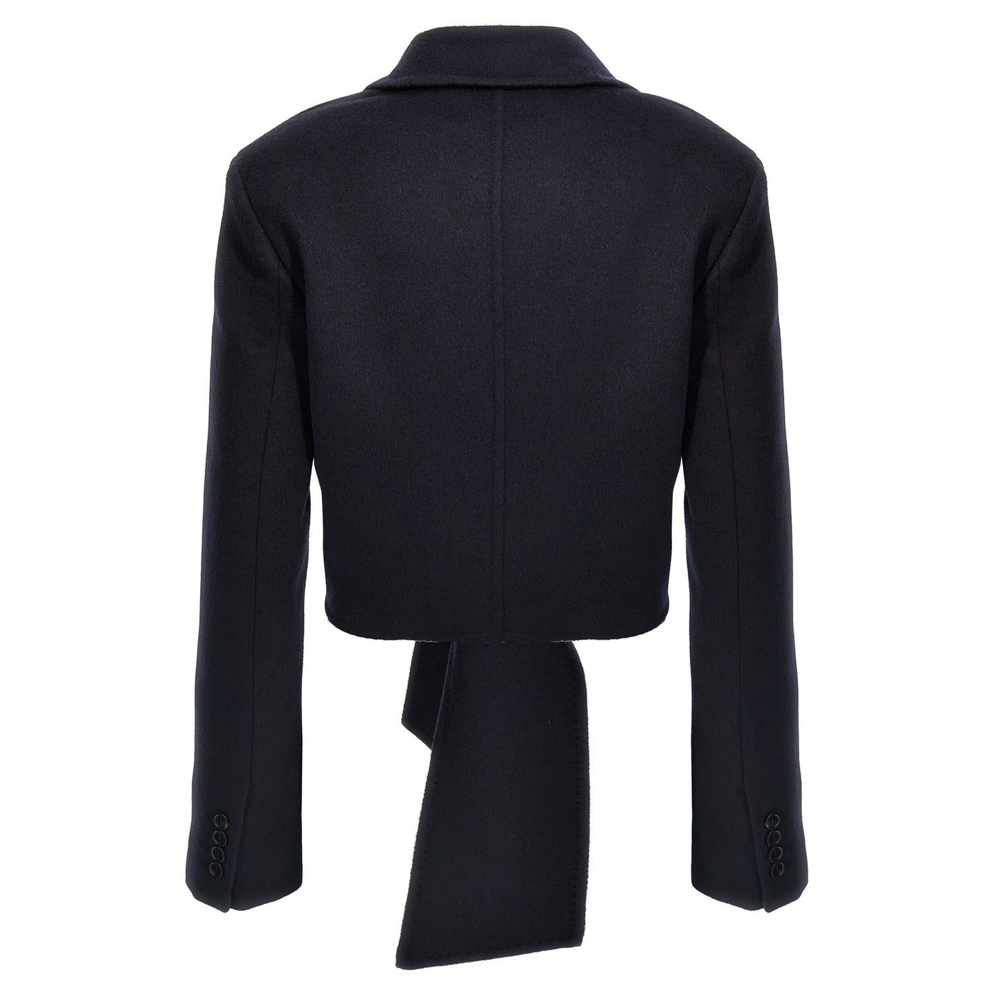 Max Mara Blue Wool Full-Length Jacket