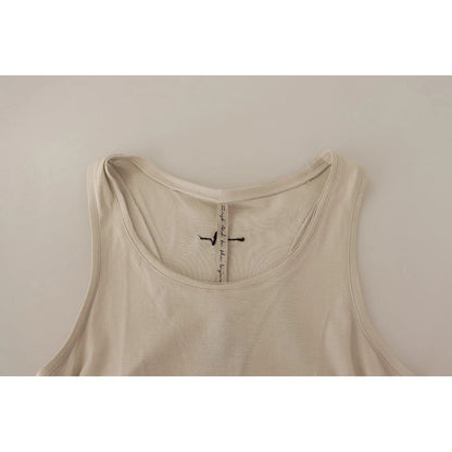 Max Mara Light Gray 100% Cotton Sleeveless Razor Back Tank Top