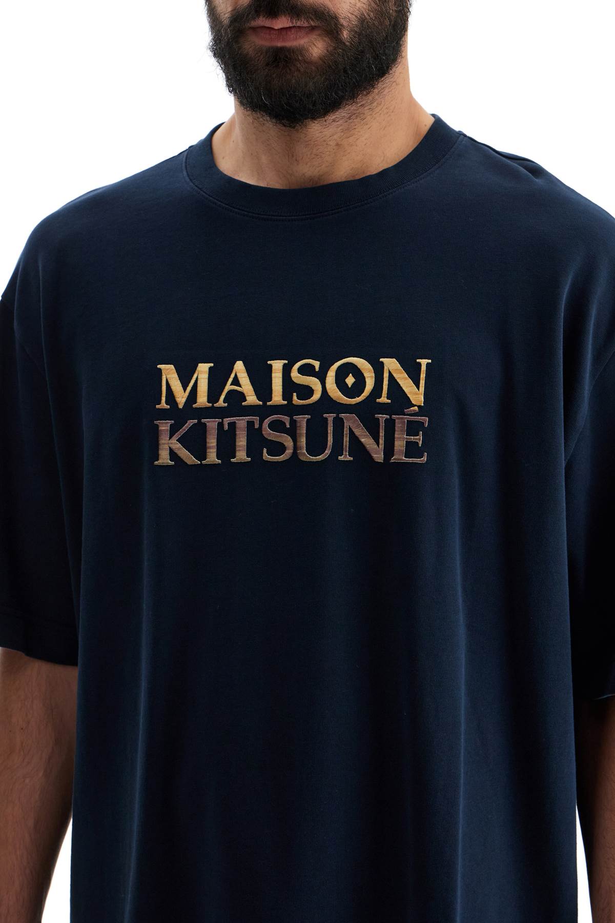 Maison Kitsune oversized t-shirt with gradient logo Topwear Maison Kitsune