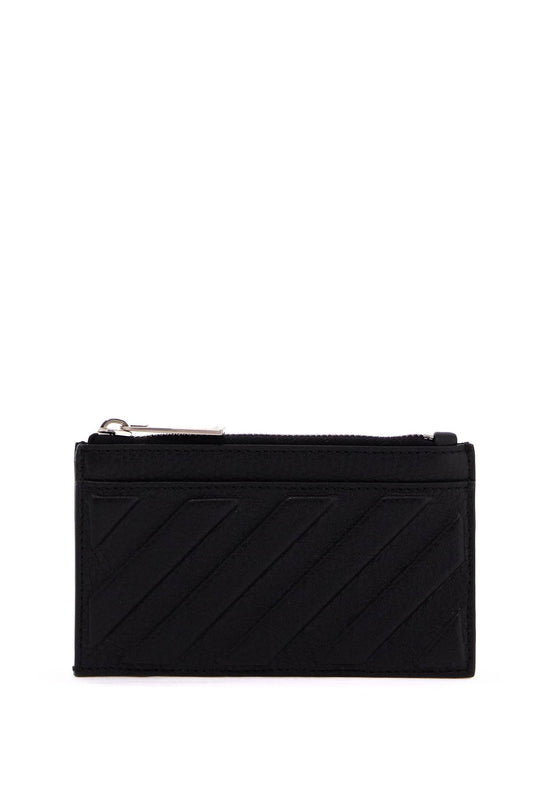 Off-White leather embossed diagonal card holder