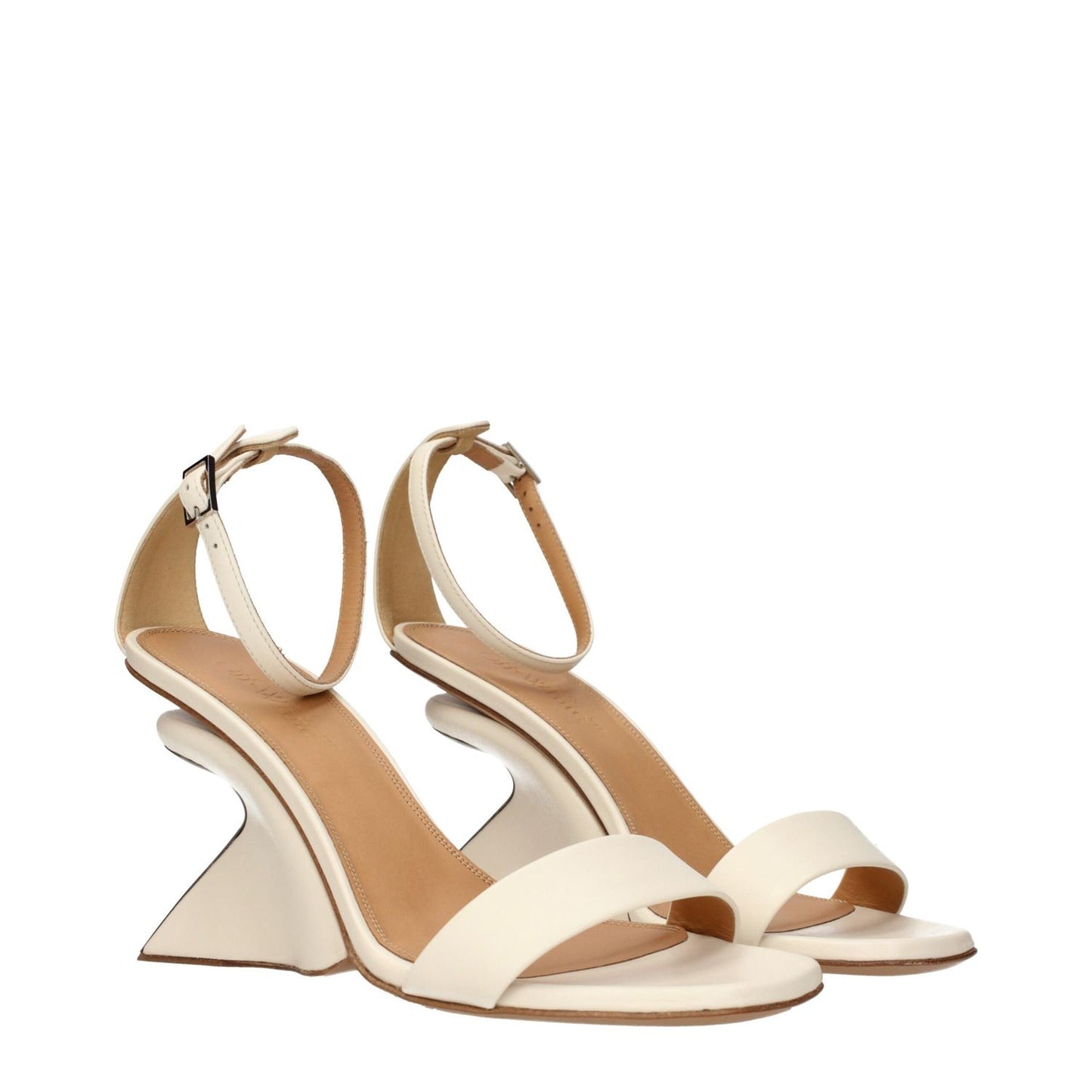 Off-White Beige Leather Platform Sandals 1728,75667636384,Beige,EU36/US6,EU37/US7,New with tags,Off-White,Platforms - Sandals - Shoes,Sandals - Shoes,Shoes,Women