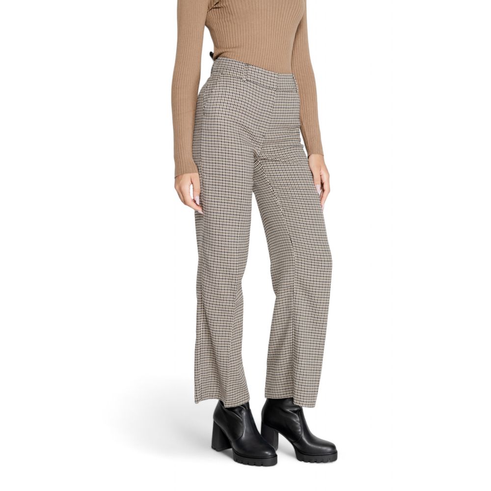 Only Beige Polyester Flared Pants Only