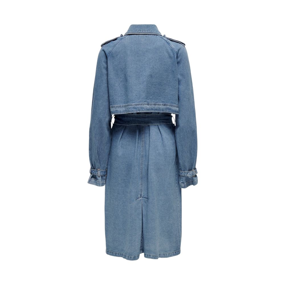Only Blue Cotton Trench Coat Only