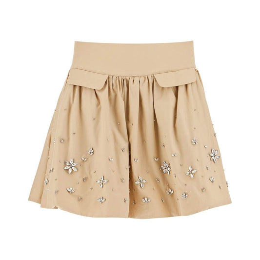 Self Portrait 'poplin mini skirt with crystal Skirts Self Portrait