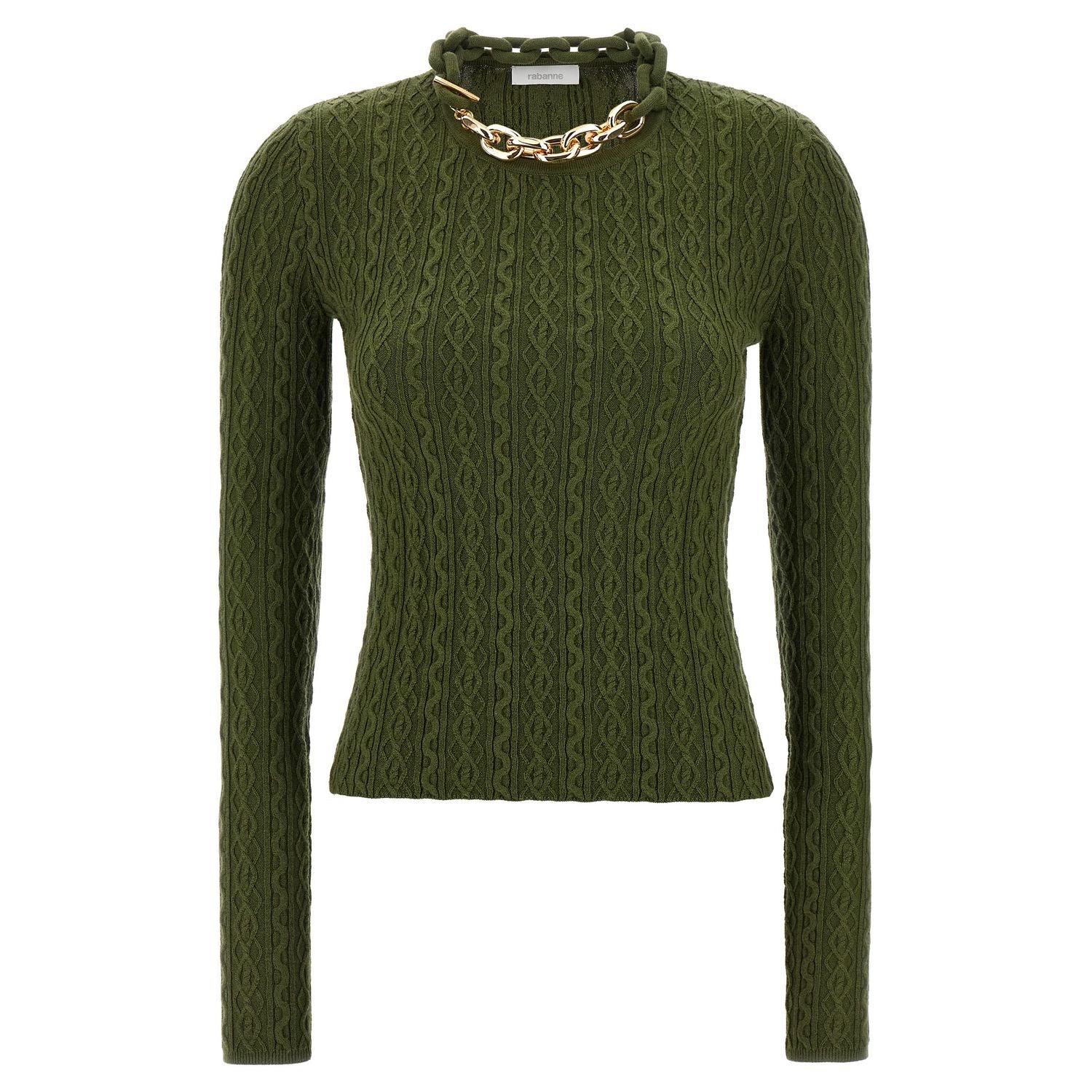 Paco Rabanne Bicolor Wool Cardigan