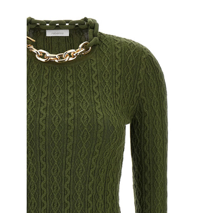 Paco Rabanne Bicolor Wool Cardigan