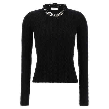 Paco Rabanne Black Wool Cardigan