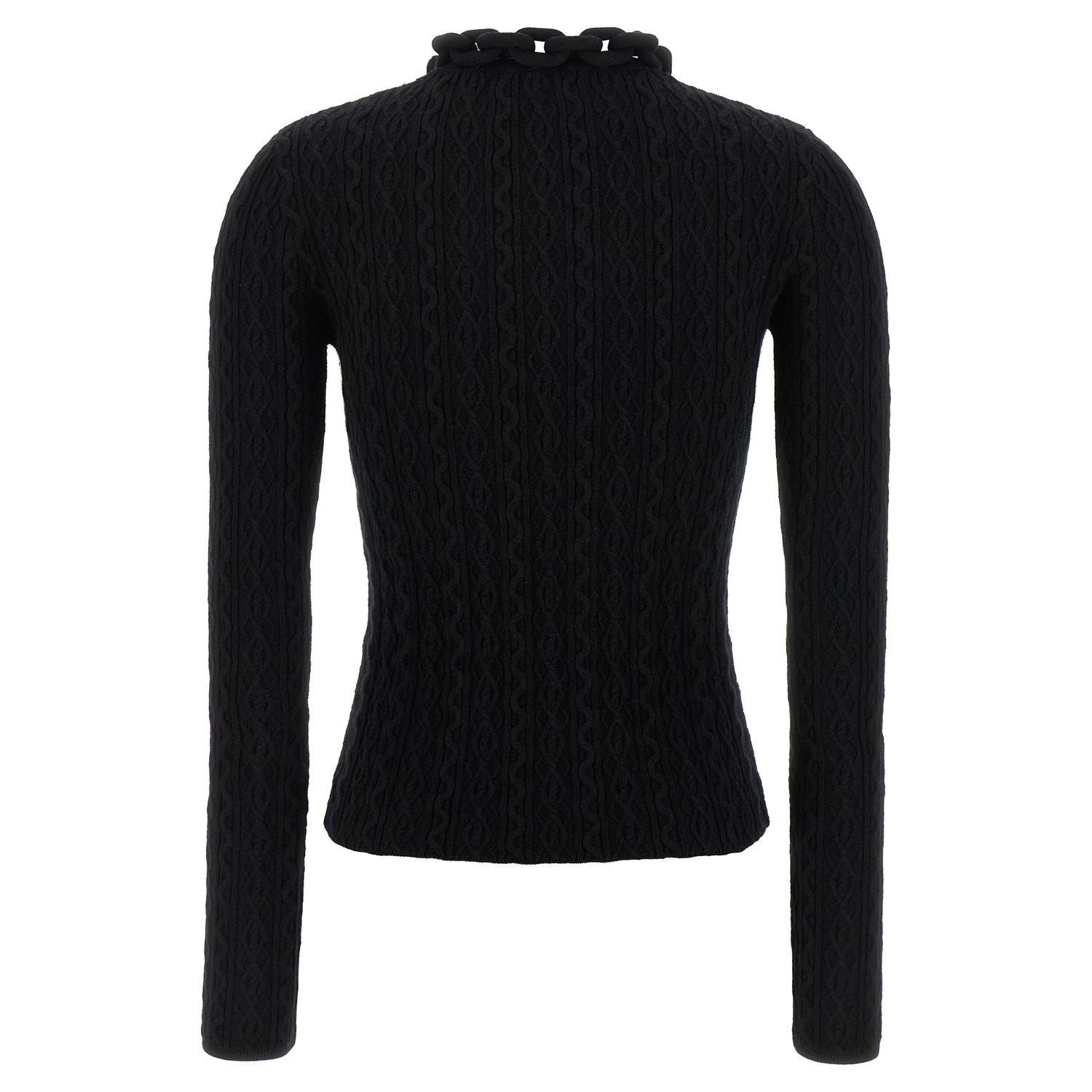 Paco Rabanne Black Wool Cardigan