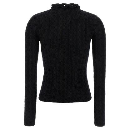 Paco Rabanne Black Wool Cardigan