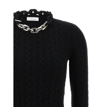 Paco Rabanne Black Wool Cardigan