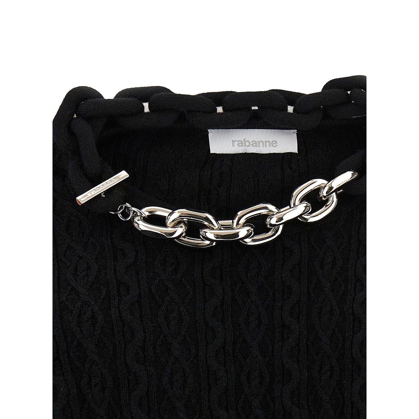 Paco Rabanne Black Wool Cardigan