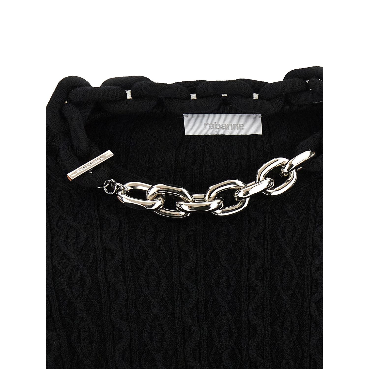 Paco Rabanne Black Wool Cardigan