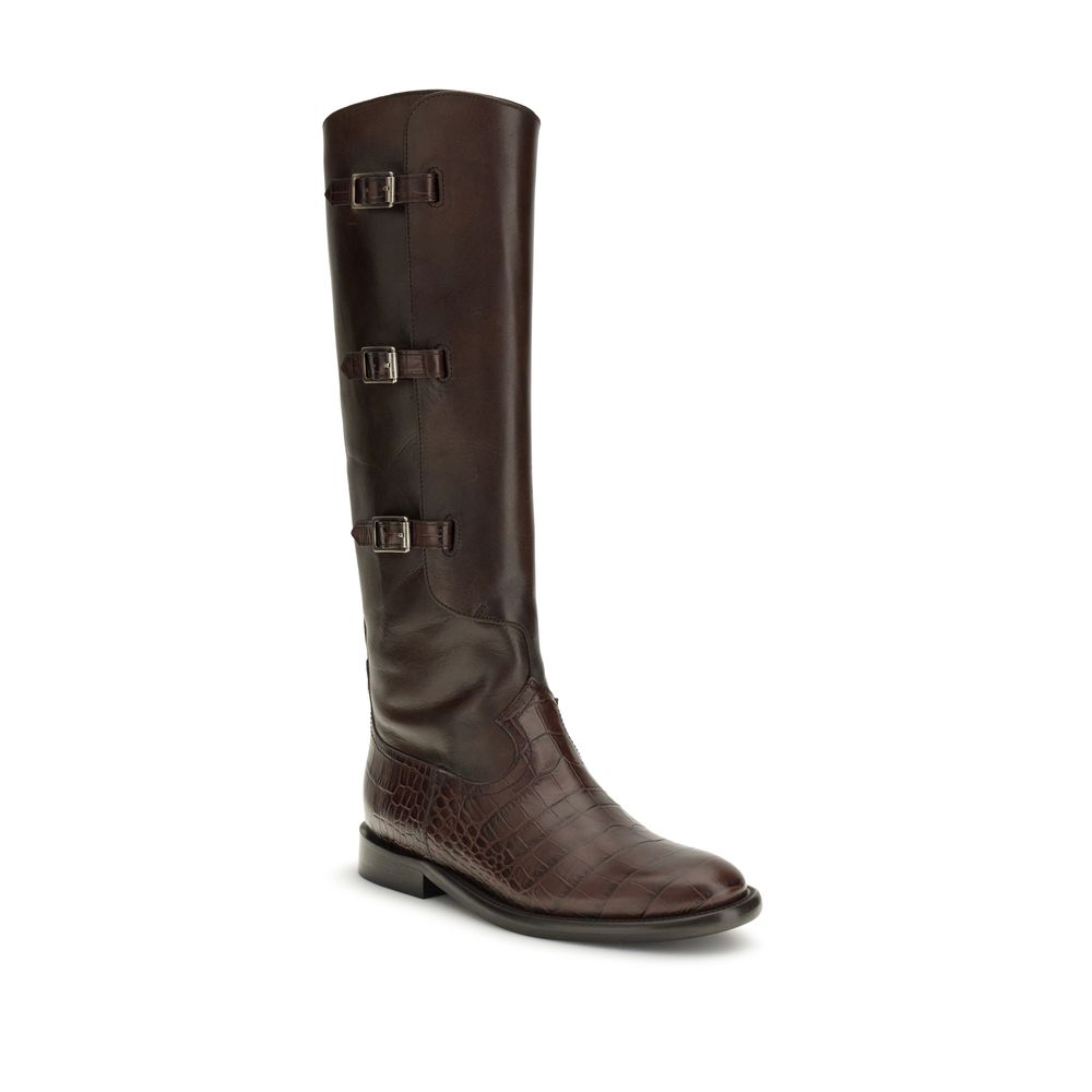Paris Texas Brown Leather Lace-Up Boots Paris Texas