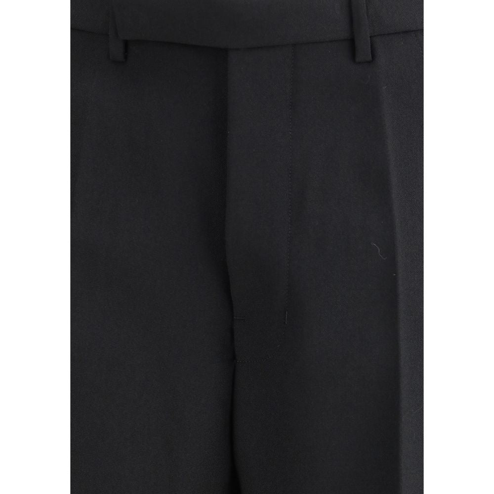 Rick Owens Black Fleece Wool Dress Pants