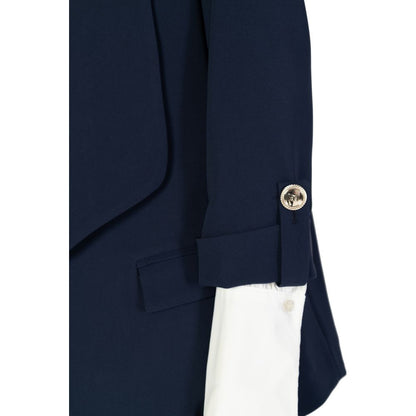 Rinascimento Blue Polyester Blazer