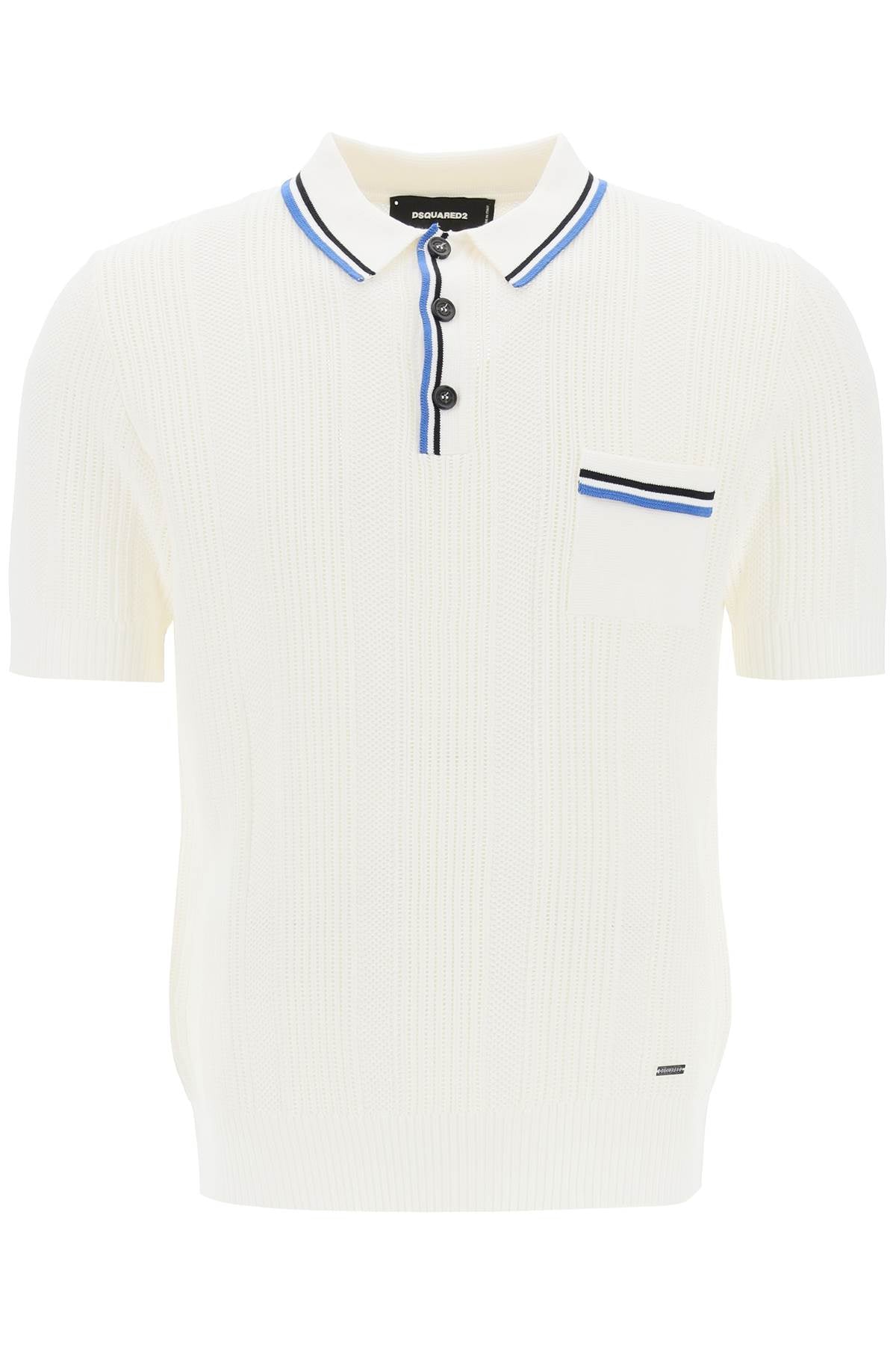 Dsquared2 perforated knit polo shirt