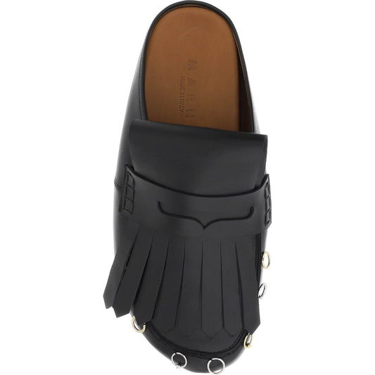 Marni leather clogs with bangs and piercings Sandals Marni