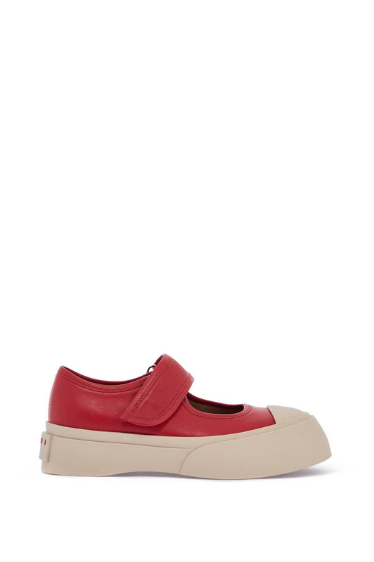 Marni intense crimson calfskin sneakers with velcro closure Sneakers Marni