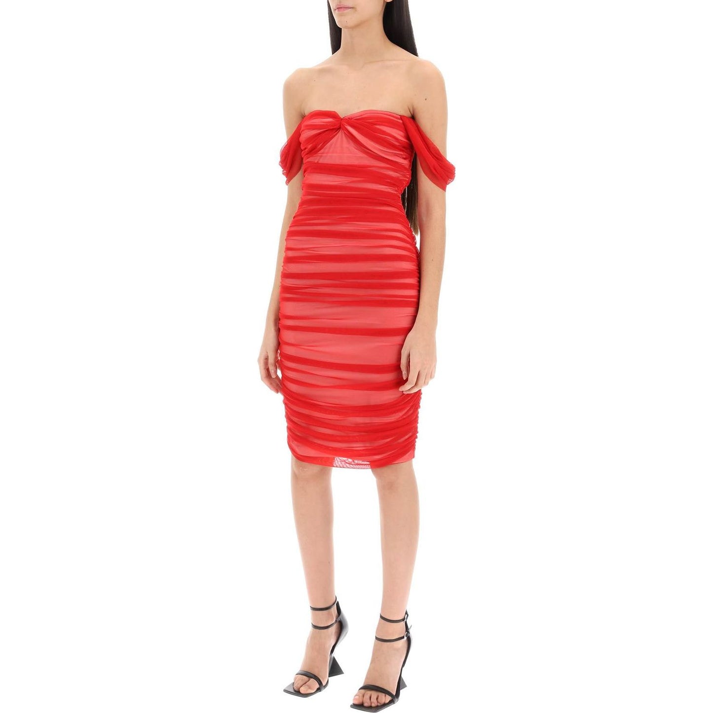 Norma Kamali walter draped mesh dress Dresses Norma Kamali