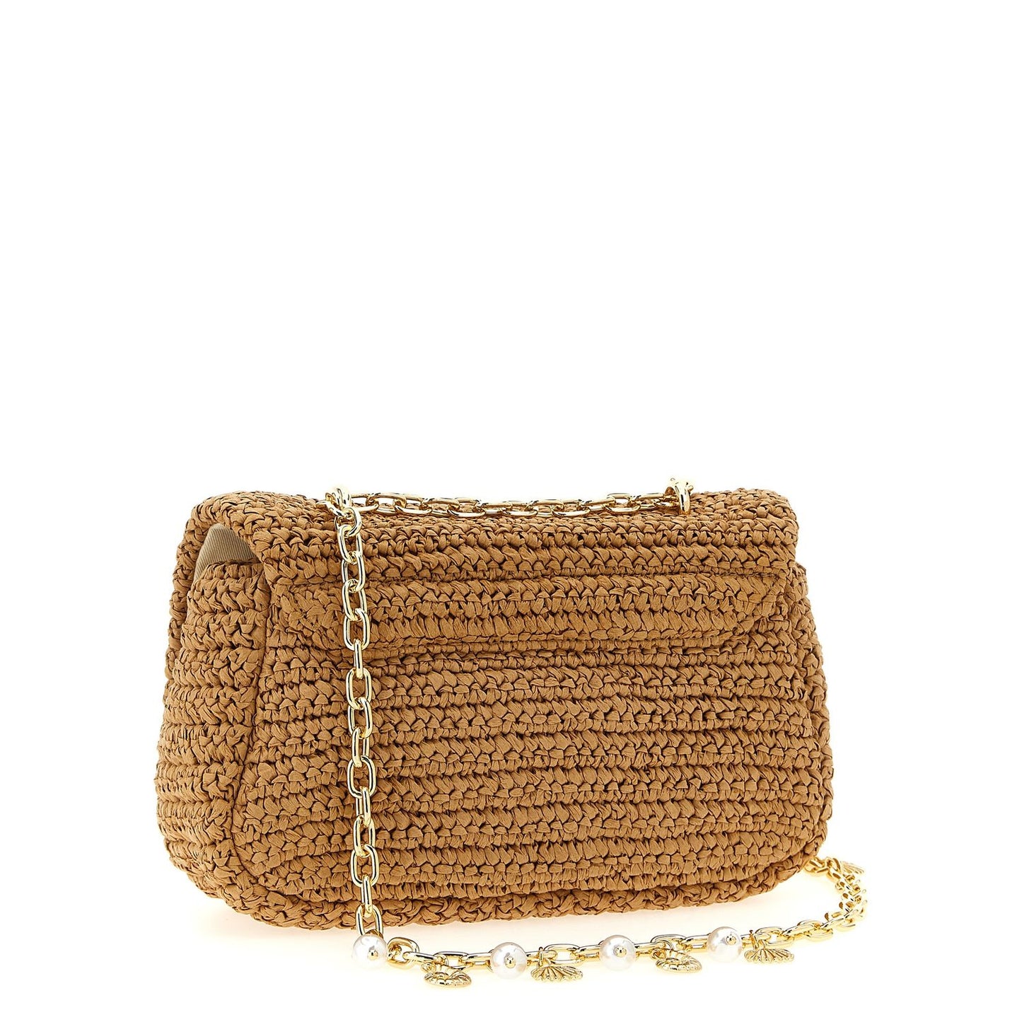 Self-Portrait Beige Raffia Shoulder Bag