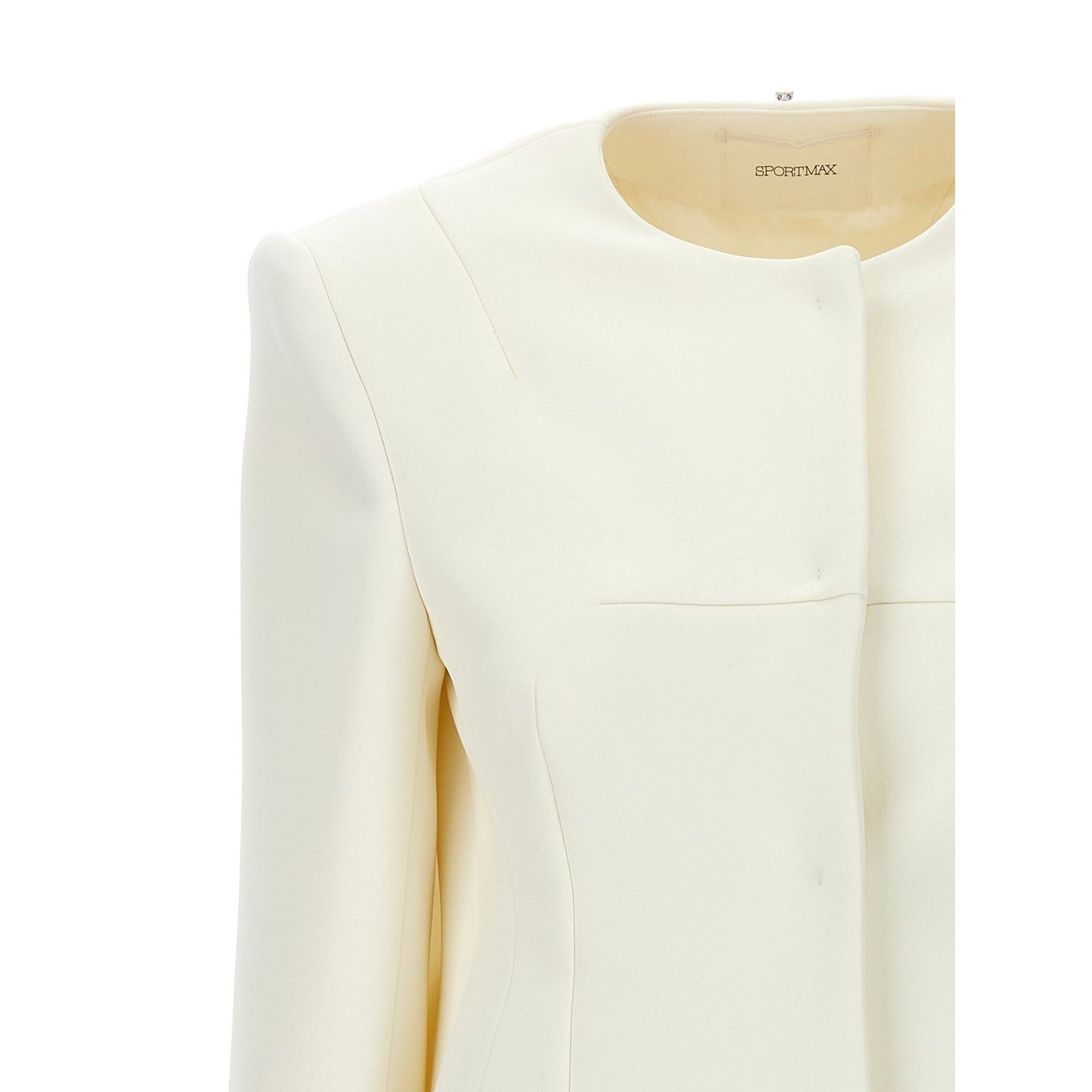 Sportmax White Polyester Full-Length Jacket