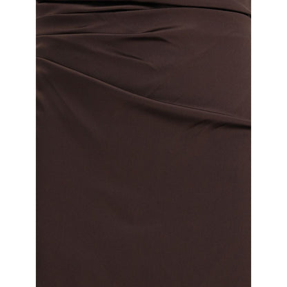 Staud Brown Silk Cocktail Dress Staud