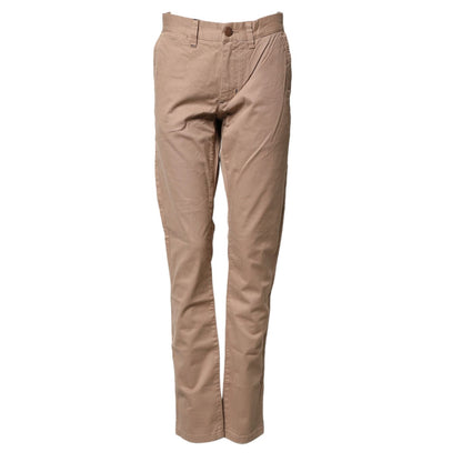 Sun68 Beige Cotton Mid Waist Straight Men Chino Trouser Pants Sun68