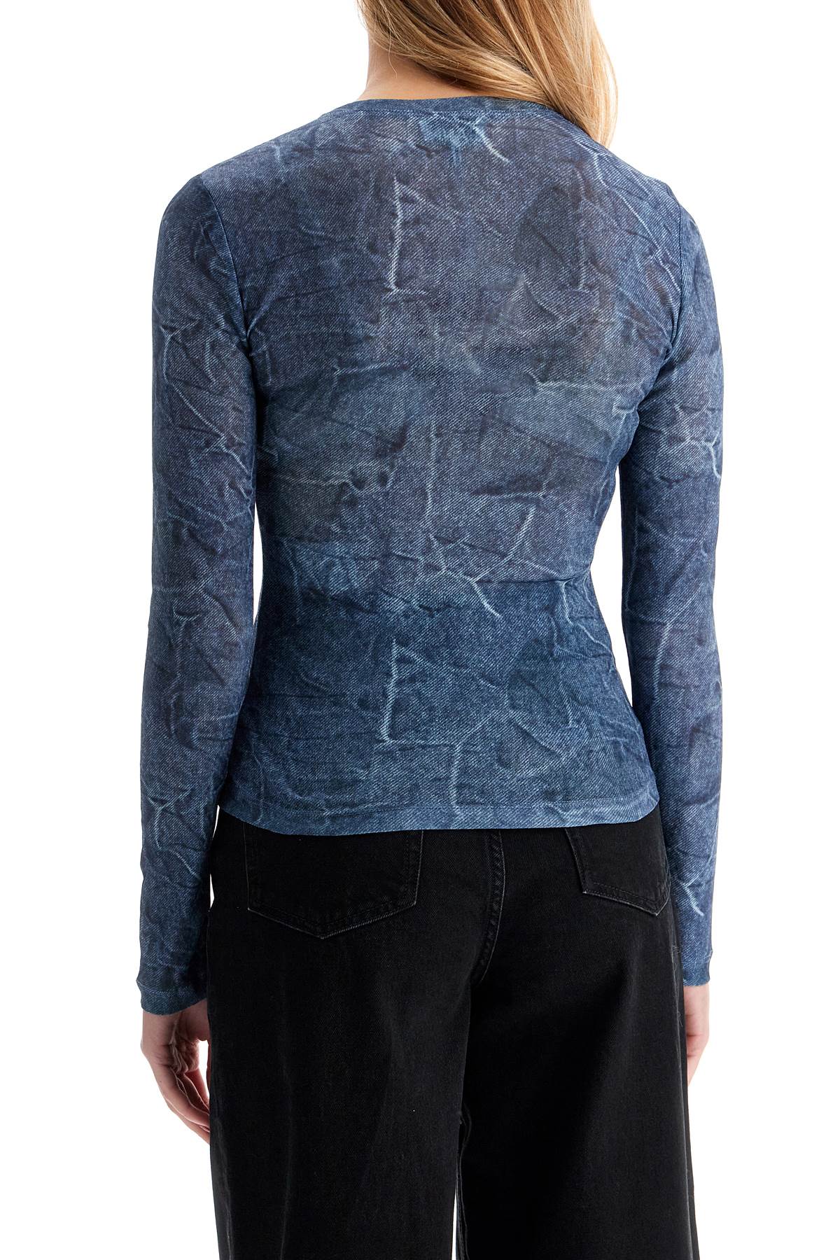 Ganni Ganni long-sleeved denim effect top for