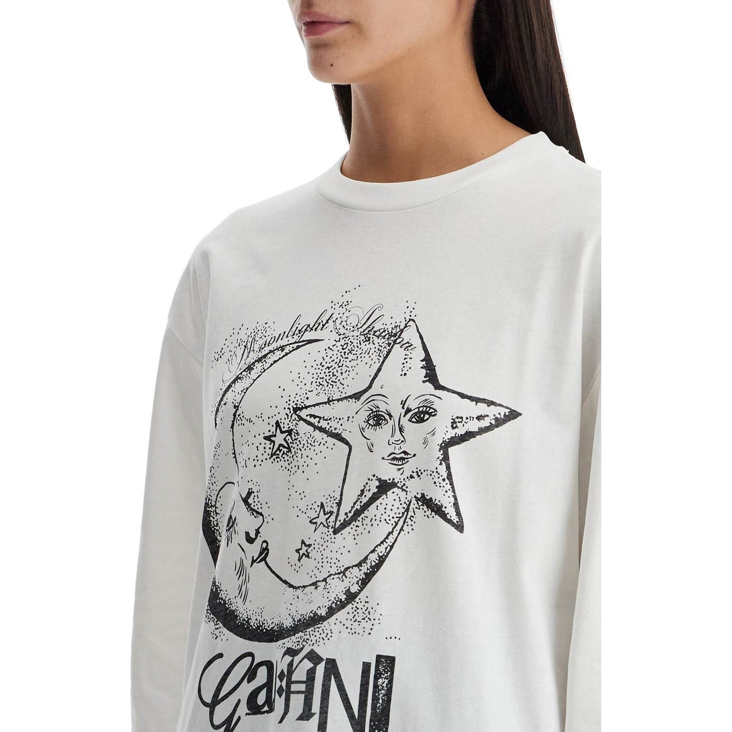 Ganni long-sleeved t-shirt with graphic print Topwear Ganni