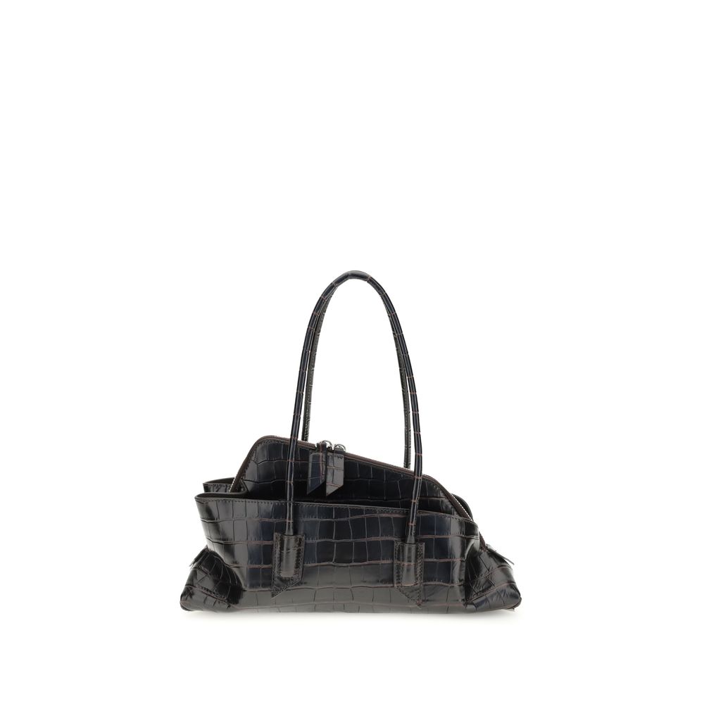 The Attico Black Calf Leather Bos Taurus Shoulder Bag The Attico
