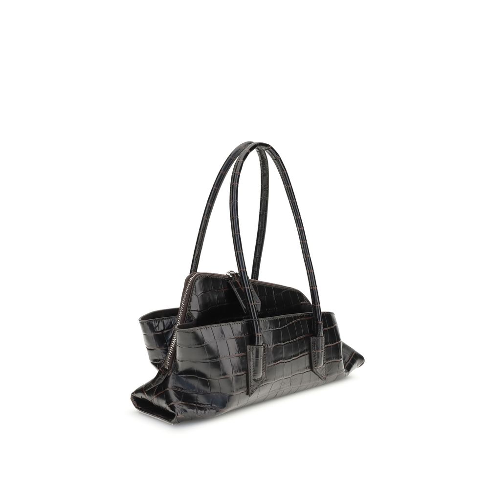 The Attico Black Calf Leather Bos Taurus Shoulder Bag The Attico