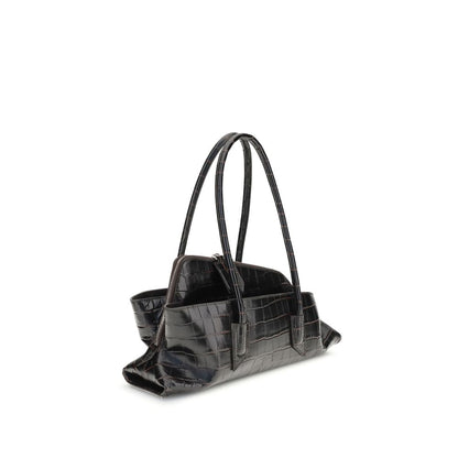 The Attico Black Calf Leather Bos Taurus Shoulder Bag The Attico