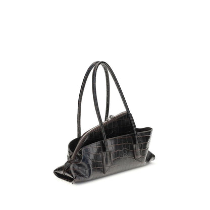 The Attico Black Calf Leather Bos Taurus Shoulder Bag The Attico