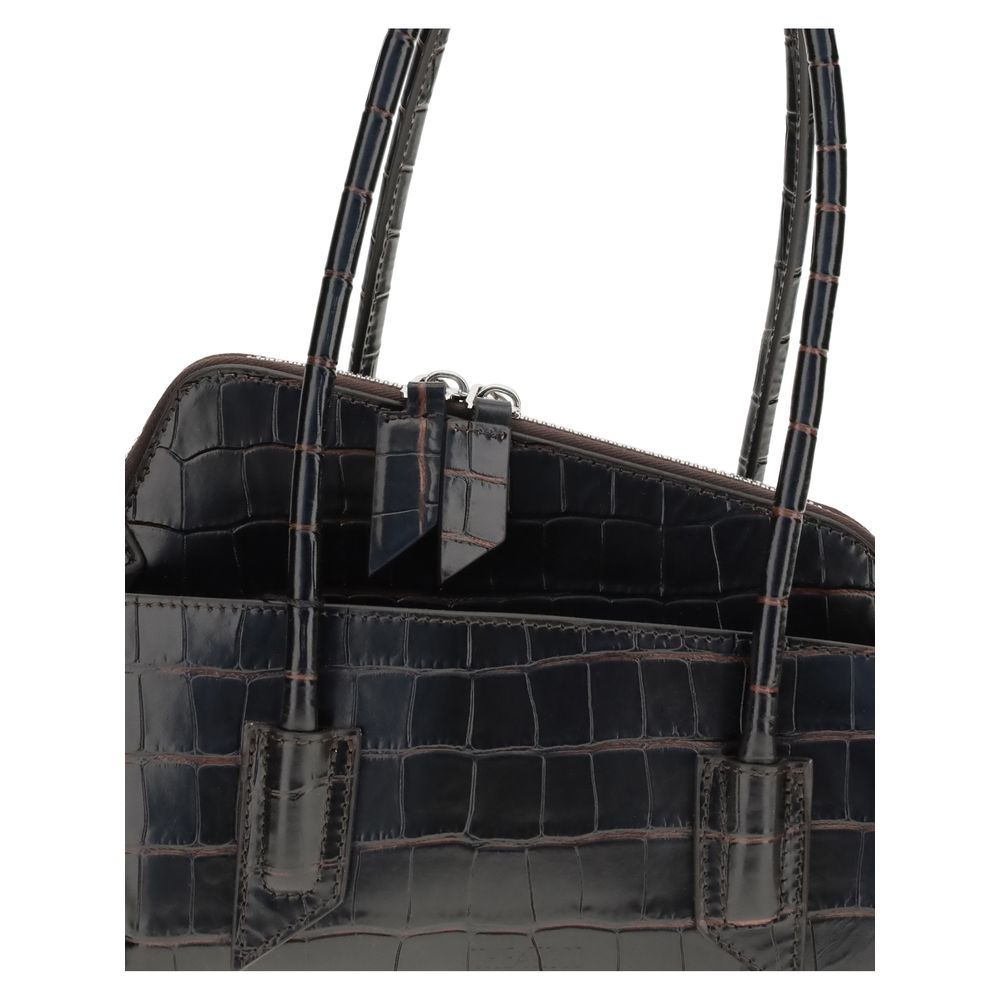 The Attico Black Calf Leather Bos Taurus Shoulder Bag The Attico