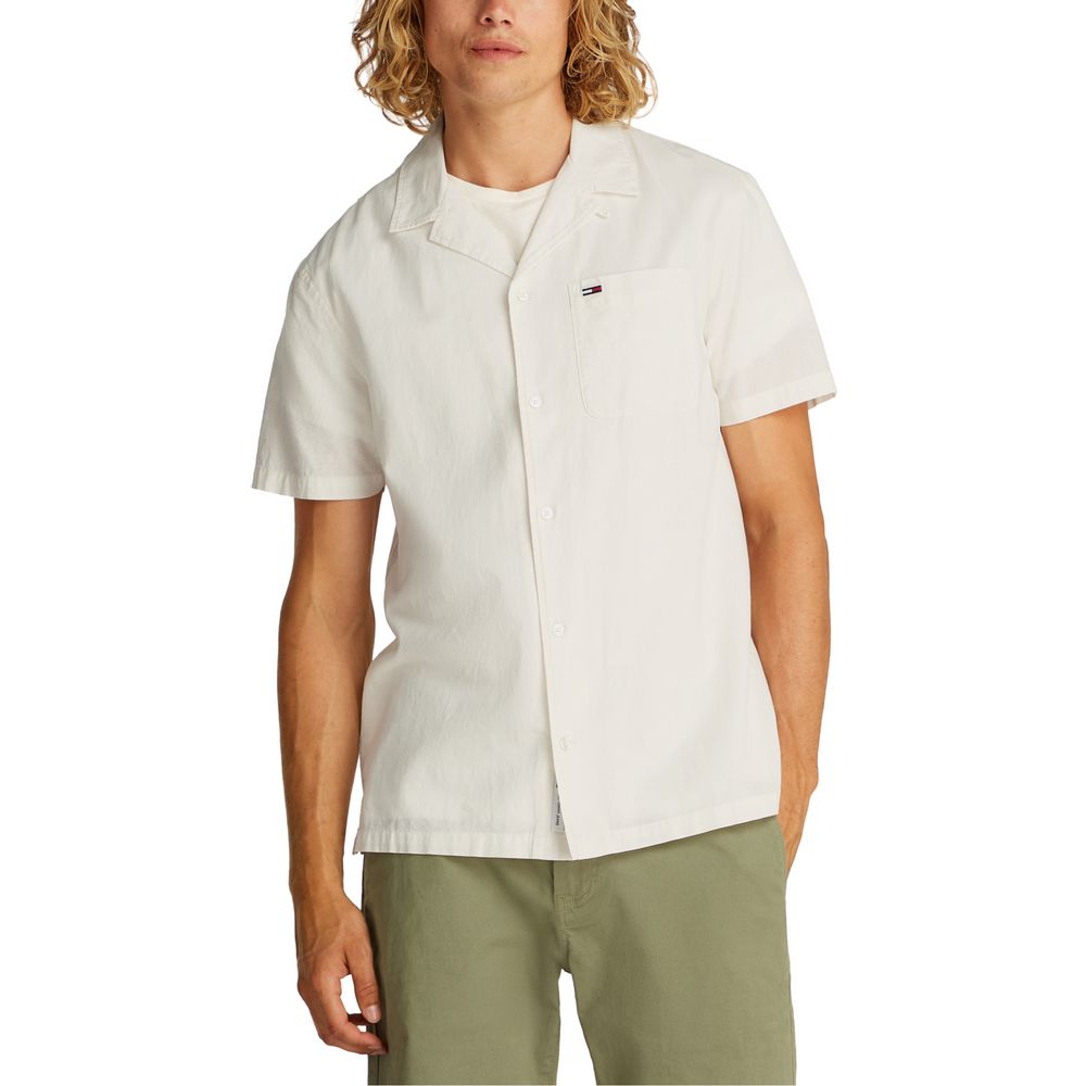 Tommy Hilfiger Jeans Cream Cotton Shortsleeve Shirt