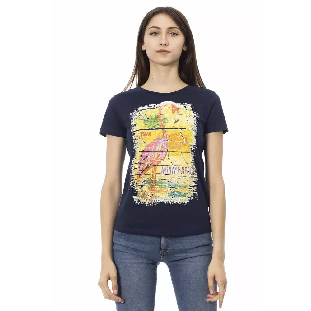 Trussardi Action Blue Cotton Tops & T-Shirt