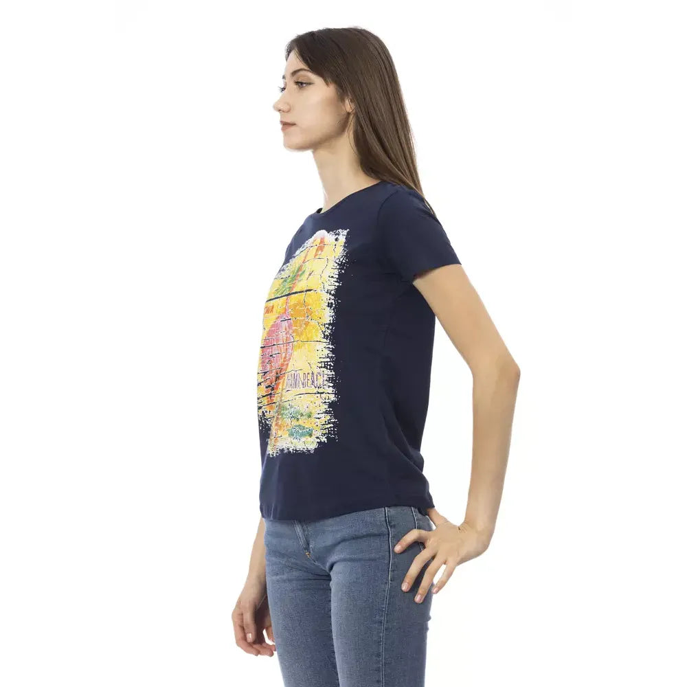 Trussardi Action Blue Cotton Tops & T-Shirt