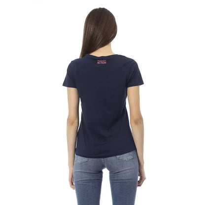 Trussardi Action Blue Cotton Tops & T-Shirt