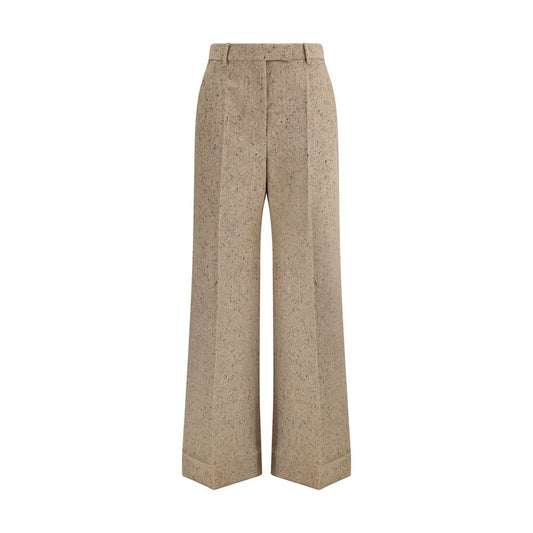Valentino Beige Fleece Wool Casual Pants Valentino