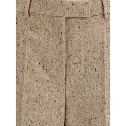 Valentino Beige Fleece Wool Casual Pants Valentino