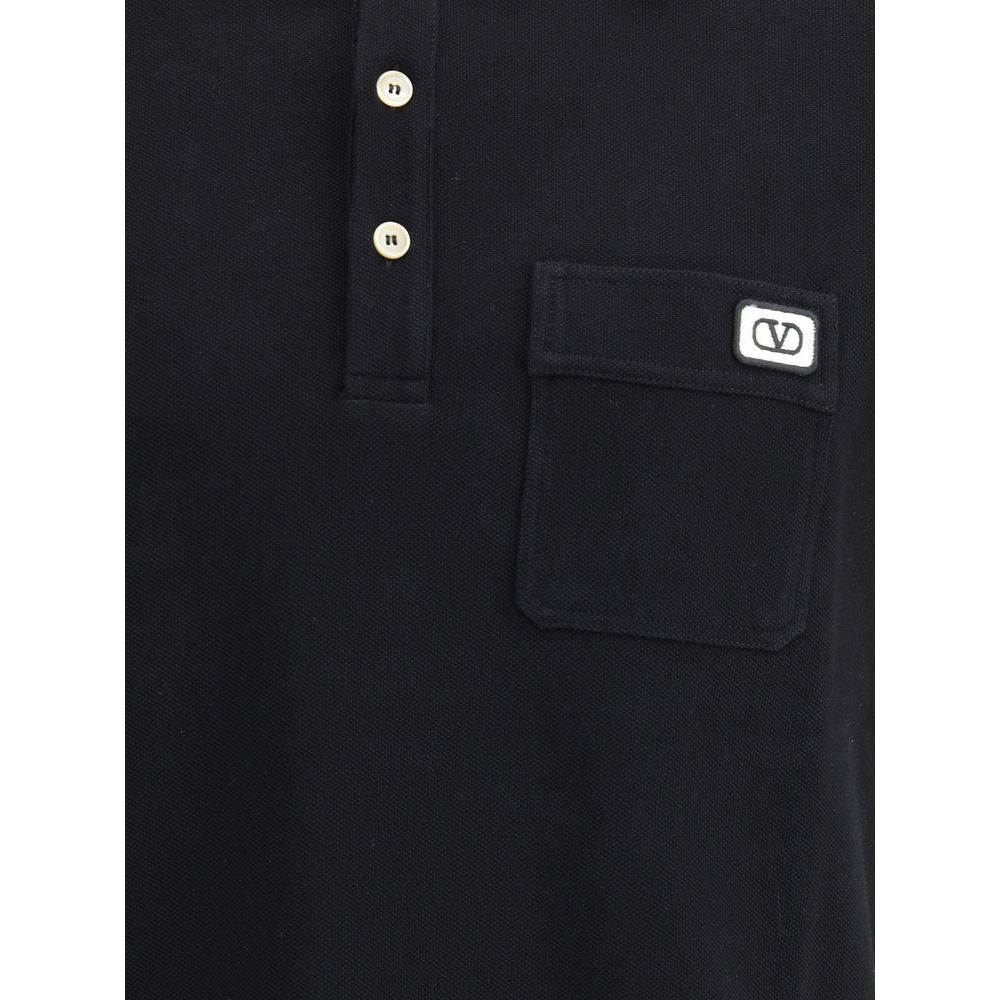 Valentino Black Cotton Polo Shirt Valentino